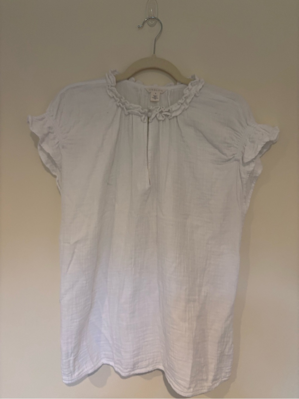 Nordstrom - Caslon Ruffle Cotton Guaze Top